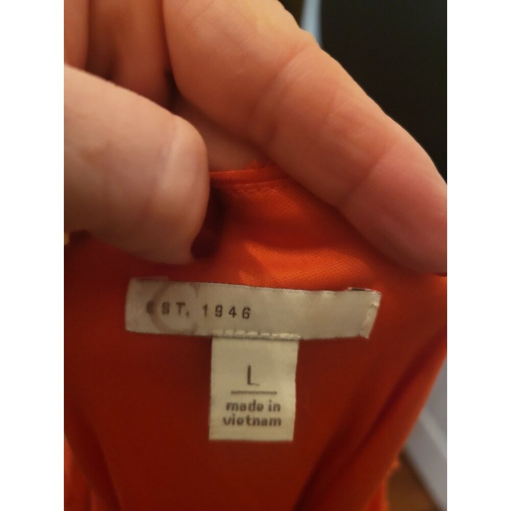 Coral Sheer Clip Dot Tiered Midi Dress Elastic Waist Cato L Boho Spring Easter - Picture 7 of 7